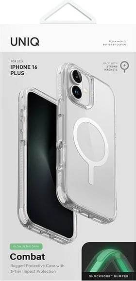 Mbështjellës UNIQ Combat MagClick Charging për iPhone 16 Pro 6.3", i bardhë