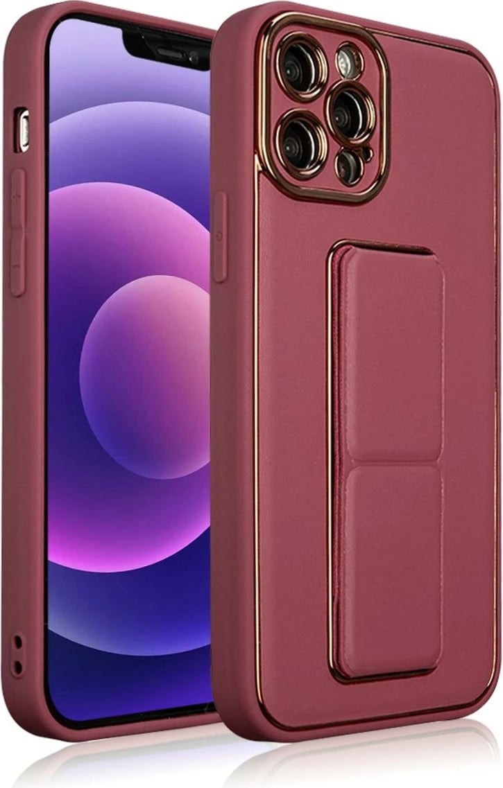 Mbështjellës Hurtel Kickstand për Samsung Galaxy A12 5G, silikon, i kuq