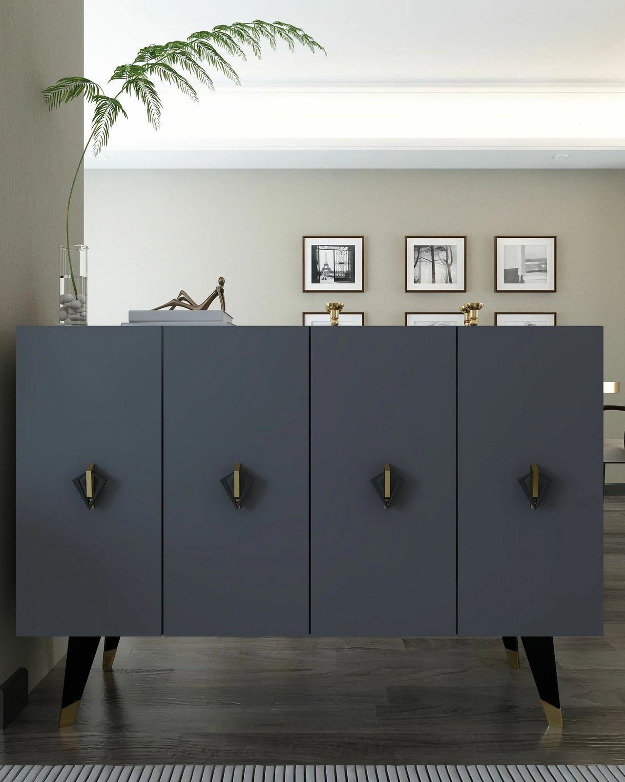 Konsol Skye Decor, anthracite, e zezë, ari, 8165KM-32