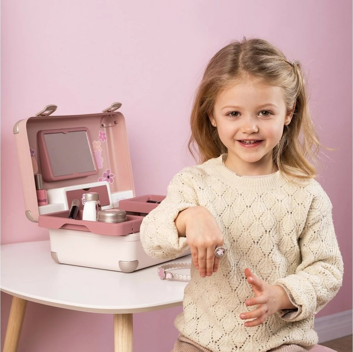 Set loje valixhe Smoby My Beauty Vanity me 13 aksesorë, shumëngjyrëshe