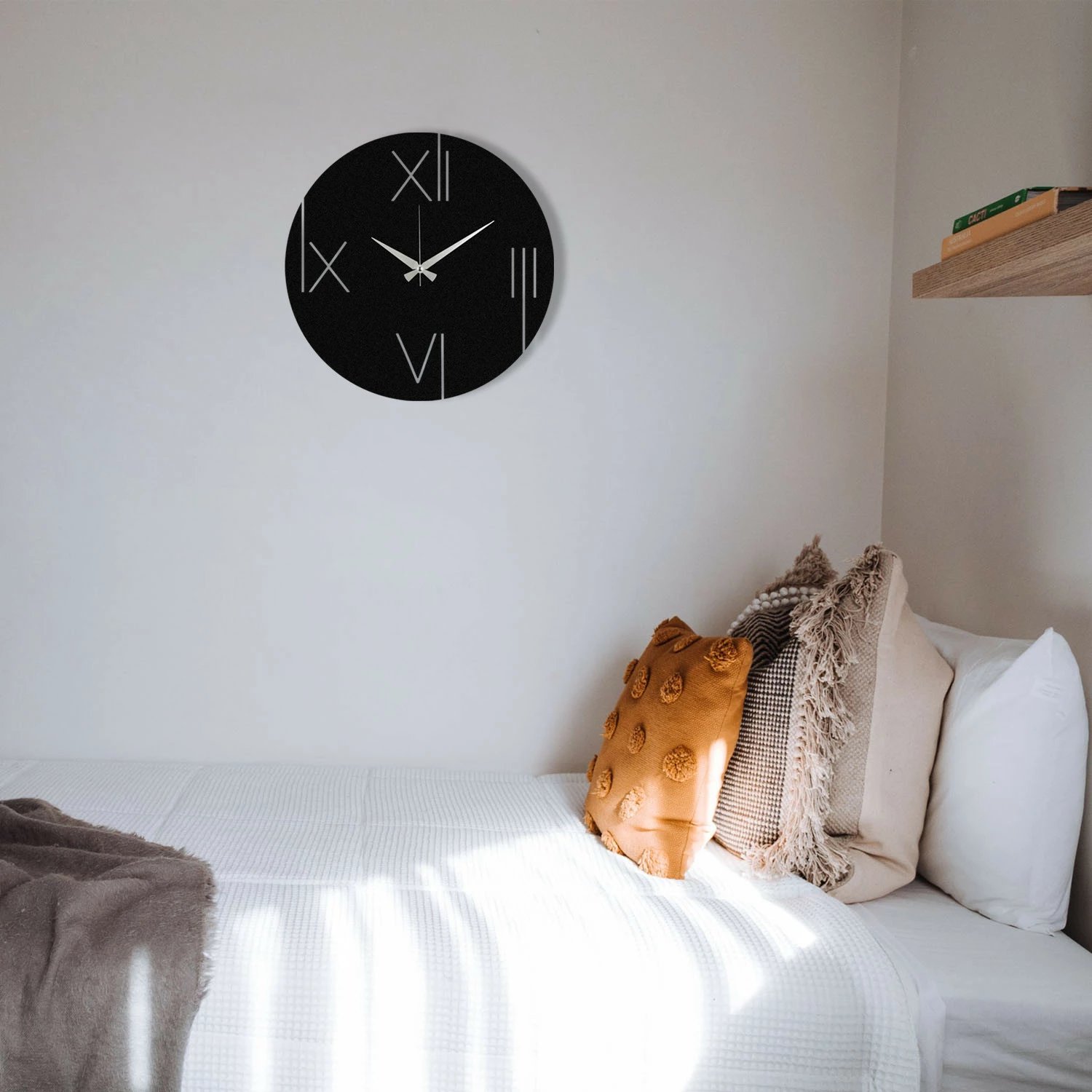 Orë muri dekorative metalike Wallity, e zezë, 48x48cm