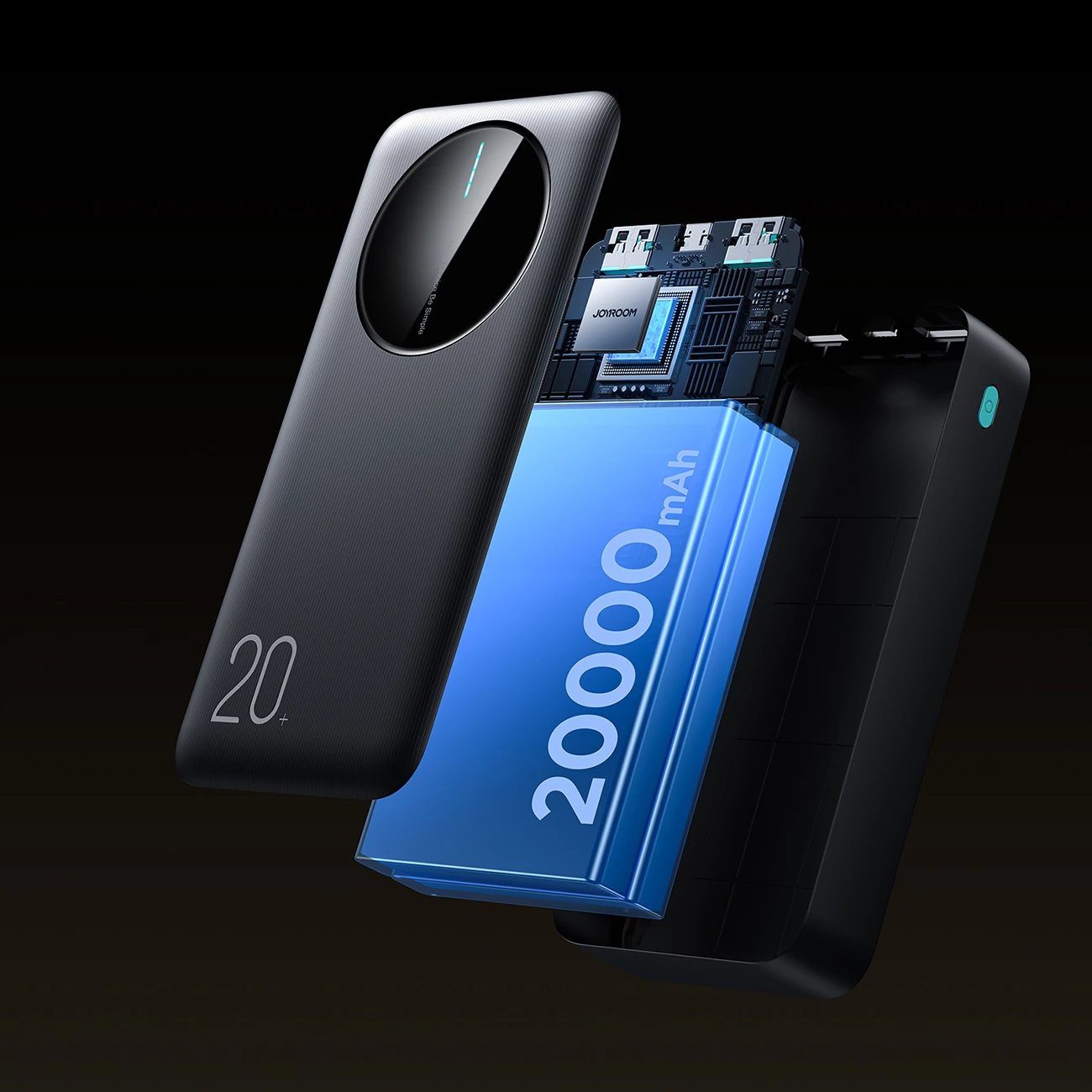 Powerbank Joyroom JR-PBF14, 20000mAh, 2x USB-A, 1x USB-C, e zezë