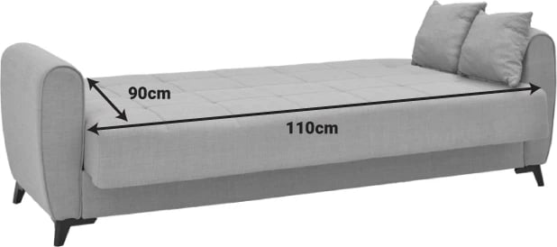 Set salloni 2 pjesë Lincoln, stof ngjyrë hiri e çelët