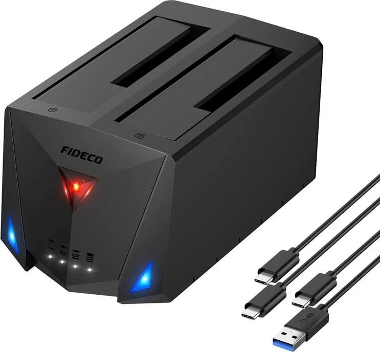 Docking station FIDECO YPZ220B për HDD/SSD, USB 3.2, SATA I/II/III, e zezë