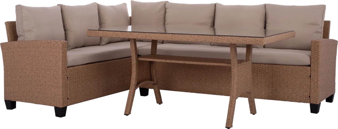 Set salloni këndor i djathtë me kafe Wicker FH5756.02