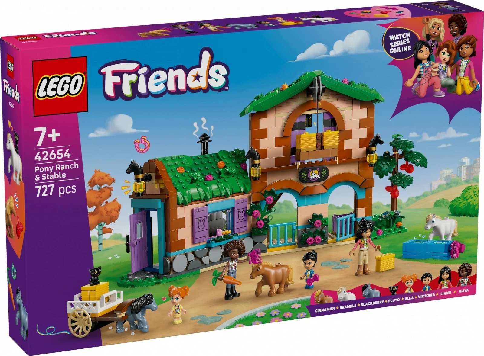 Set ndërtimi LEGO Friends 42654 Pony Ranch and Stable, 727 pjesë, për vajza, shumëngjyrësh