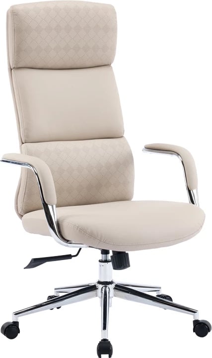 Karrige menaxheri për zyre, ngjyrë bezhë, Bendona, 71x78x119-127cm