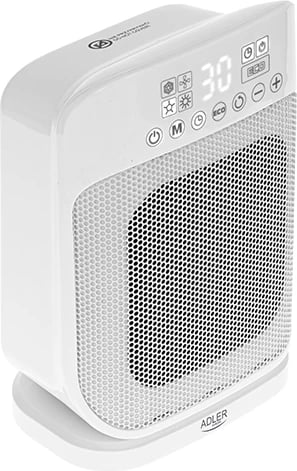 Ngrohës qeramik, Adler AD 7727, 1500W, ekran LCD, telekomandë, i bardhë