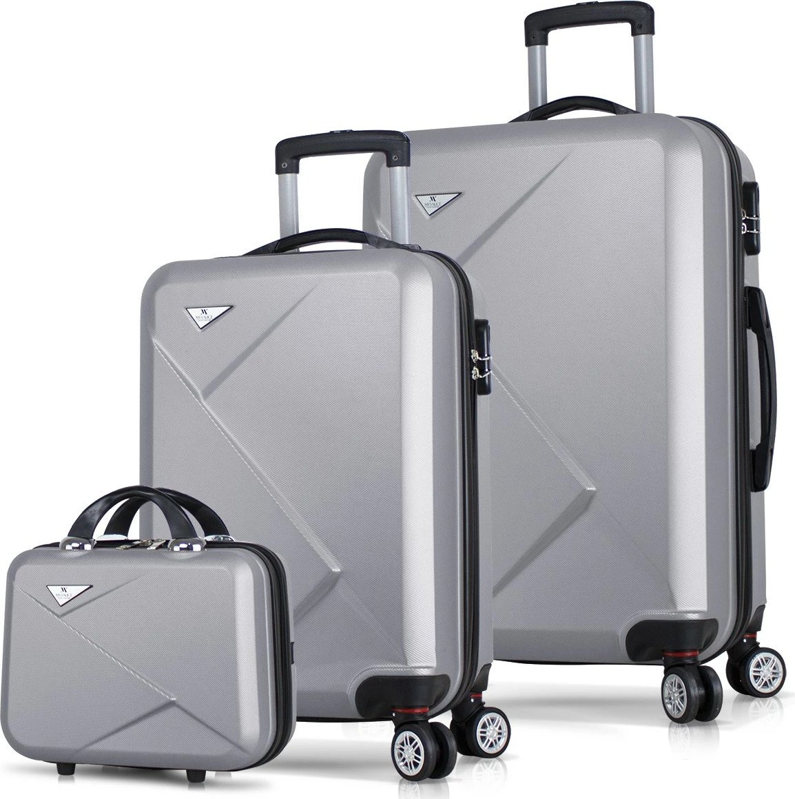 Set valixhesh (3 copë), Zoozie Bags, ngjyrë gri