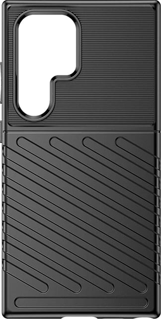 Mbështjellës i blinduar Hurtel Thunder Case për Samsung Galaxy S24 Ultra, TPU, zi