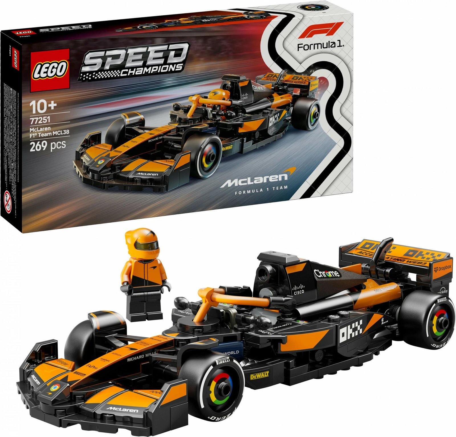 Set ndërtimi LEGO McLaren F1® Team MCL38, 269 pjesë, shumëngjyrësh