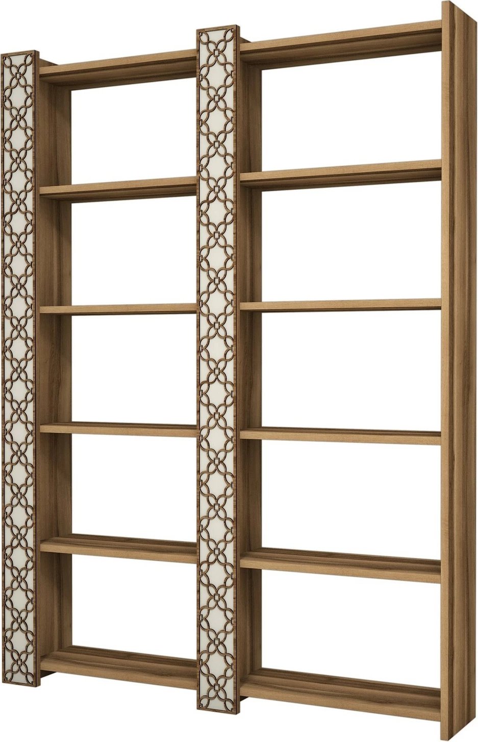 Raft librash Skye Decor City 2, ngjyrë arre, krem