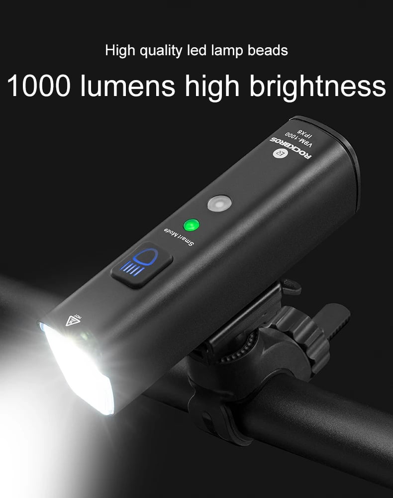 Dritë përpara biçiklete Rockbros V9M-1000, 1000 lumen, e zezë