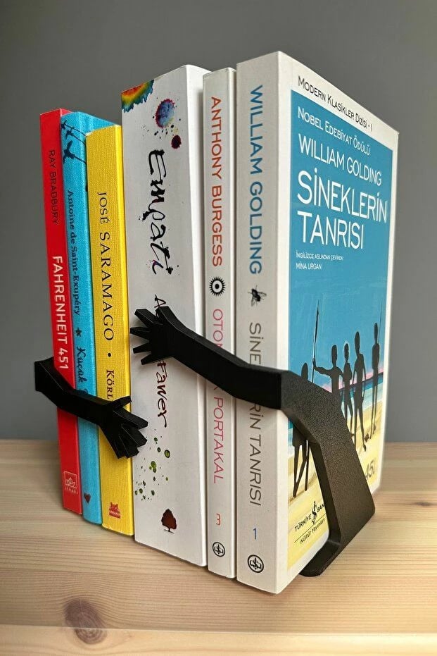 Mbajtëse librash plastike, ngjyrë e zezë, 2 copë, Evila Originals, me duar