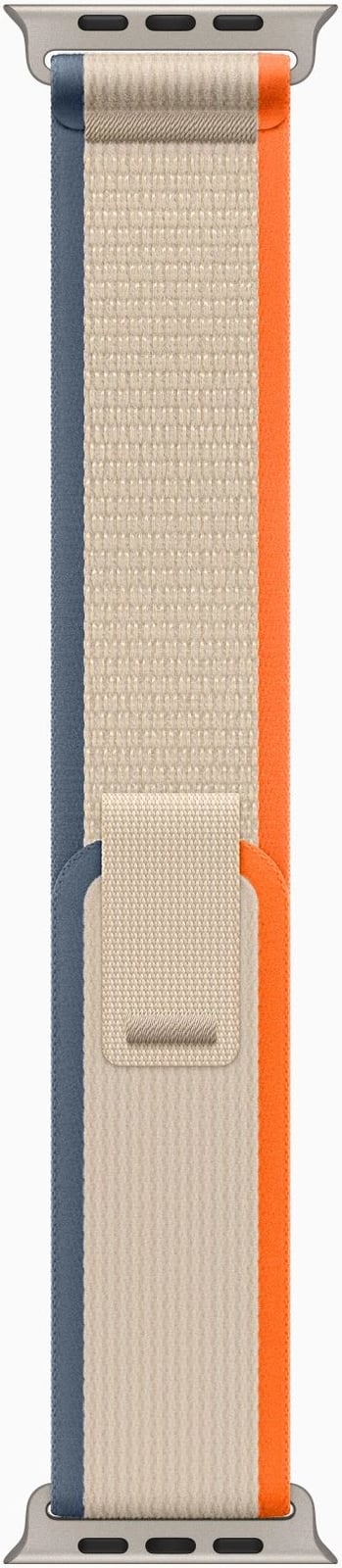 Apple Watch Ultra2 Cellular, 49mm Titanium Case w Orange/Beige Trail Loop - M/L