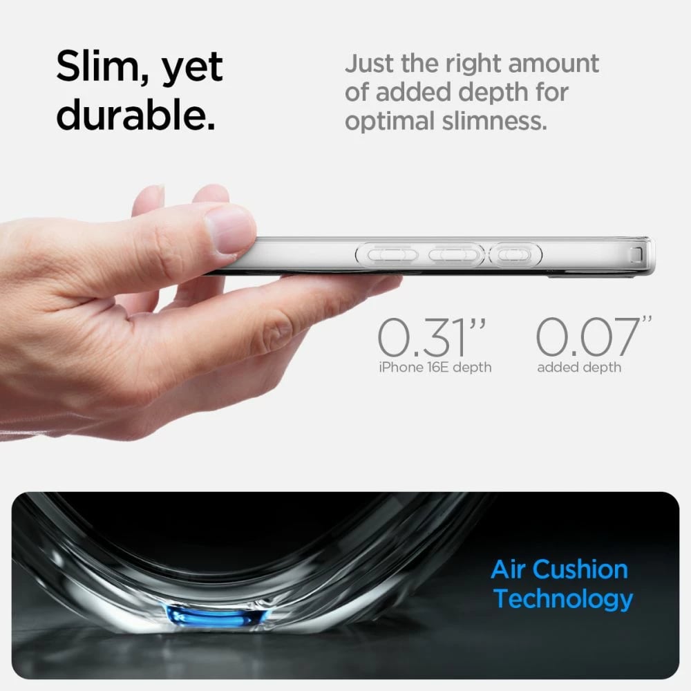 Mbështjellës Spigen Liquid Crystal Mag MagSafe për iPhone 16e, Transparent