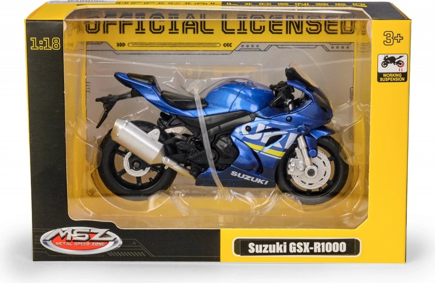 Model motor Daffi Suzuki GSX-R1000 1:18, blu