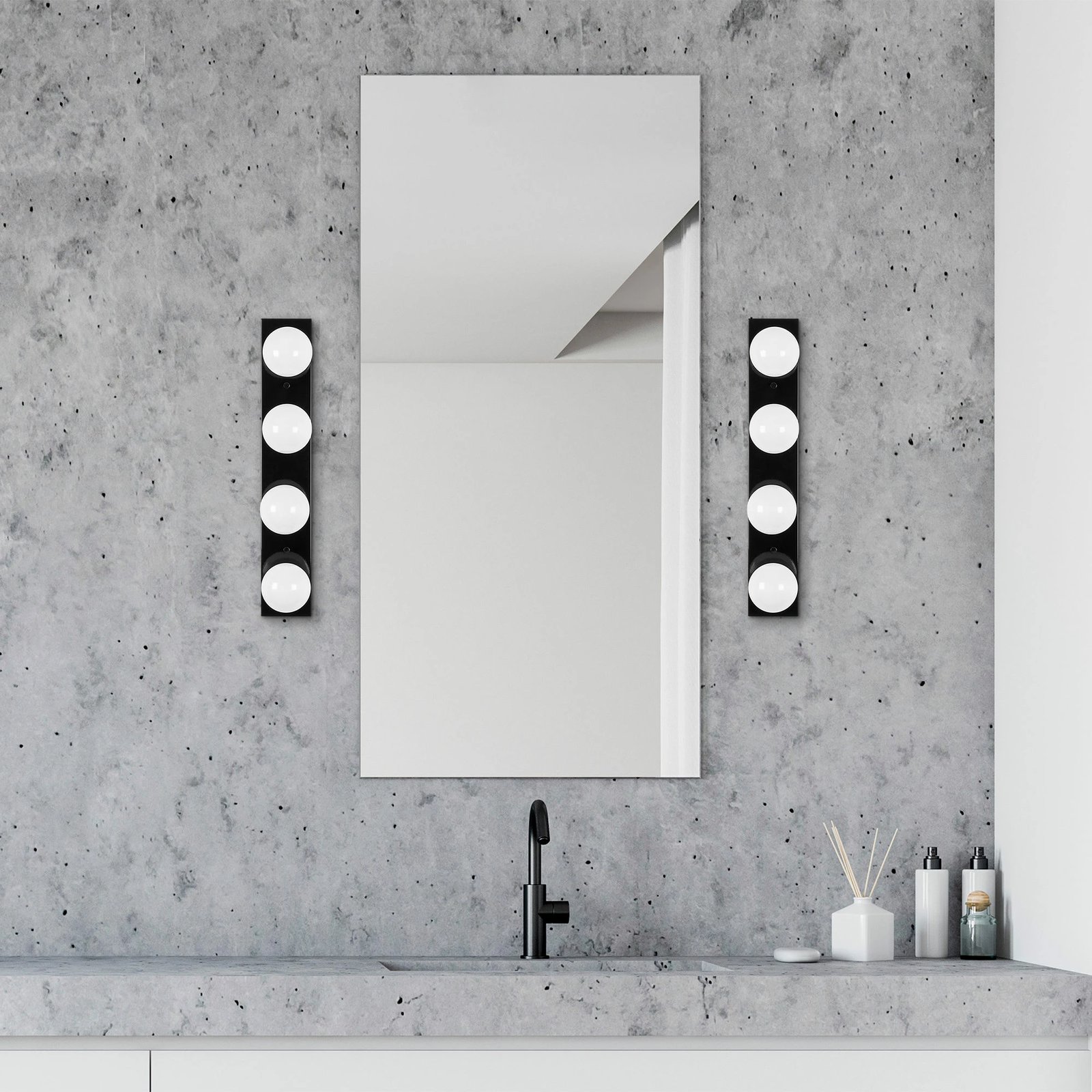 Llambë muri industriale, e zezë, Opviq Mirro - 12240