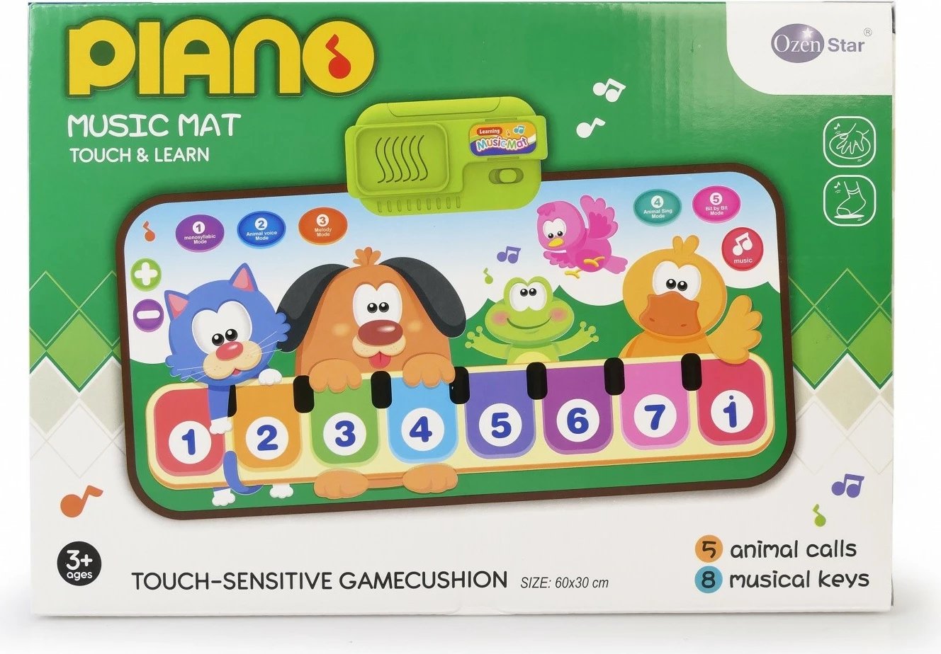 Tapet muzikor Artyk Music Mat, 60x36 cm, shumëngjyrësh