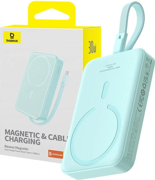 Powerbank Baseus Magnetic Mini 10000mAh, 30W, MagSafe, USB-C, blu