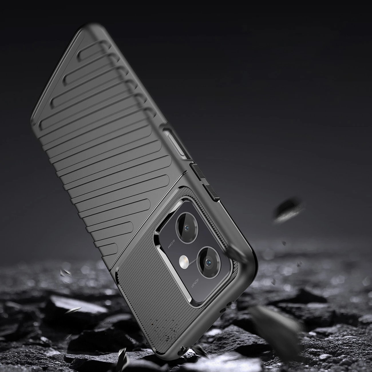 Mbështjellës Hurtel Thunder Case për Xiaomi Poco X5 5G / Redmi Note 12 5G, TPU, i zi