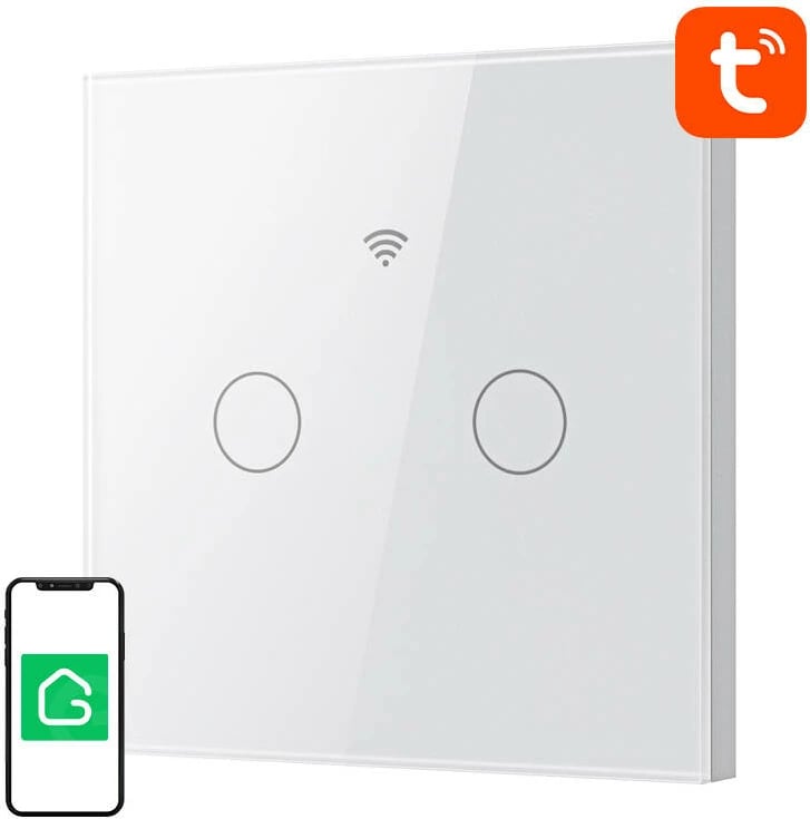 Switch smart Gosund SLS2 me prekje, WiFi, kontroll dual, i bardhë