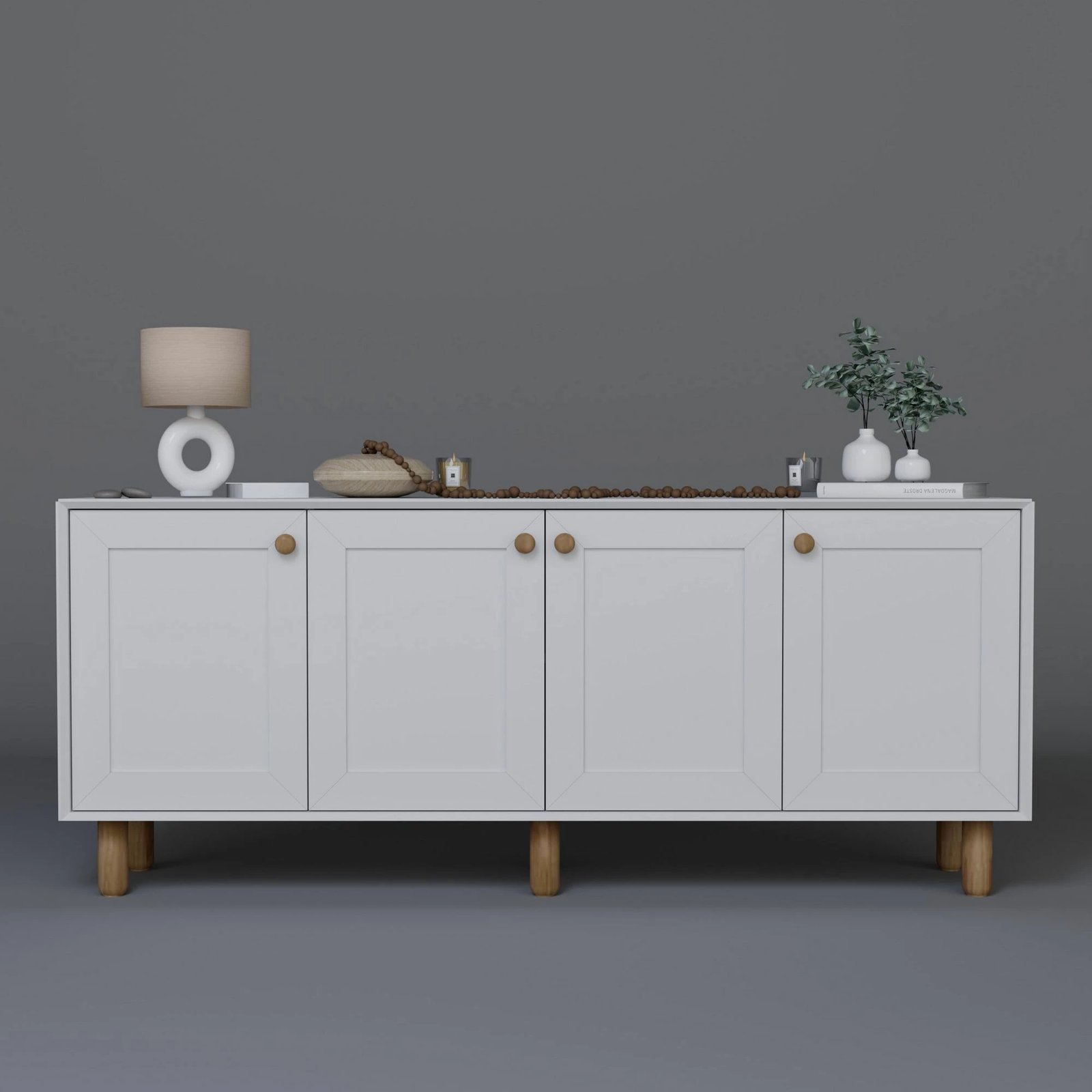 Konsol Skye Decor, ngjyrë e bardhë, 180x75x40 cm