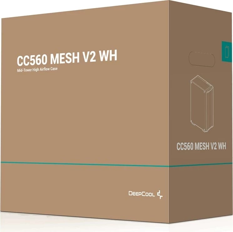 Kasë DEEPCOOL CC560 MESH V2 WH Midi Tower, Bardhë