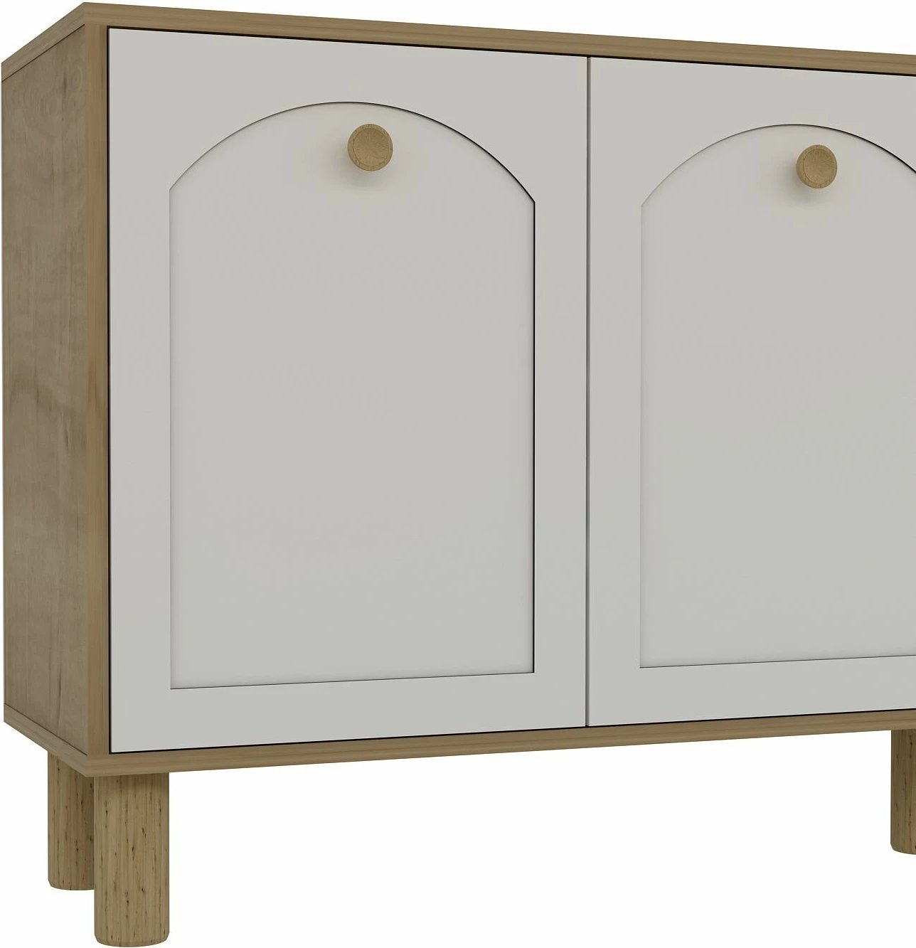 Konsolë Skye Decor, model i thjeshtë KX180 Bohem, ngjyrë lis safir dhe e bardhë