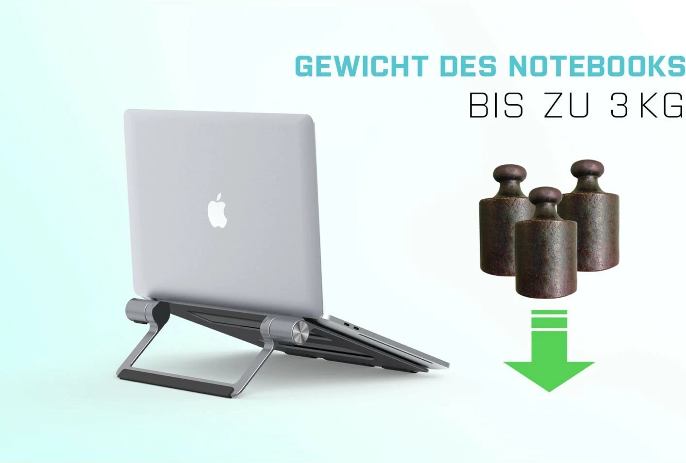 Stand ftohës me docking station I-Tec, Metal, USB-C, deri 15.6 inç, gri