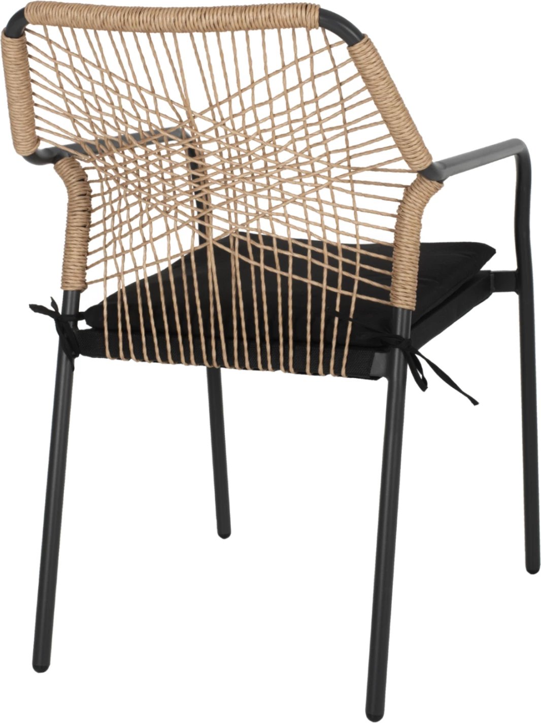 Karrige alumini për jashtë, FH5865.11, kornizë gri e errët dhe shportë bexh, jastëk i zi