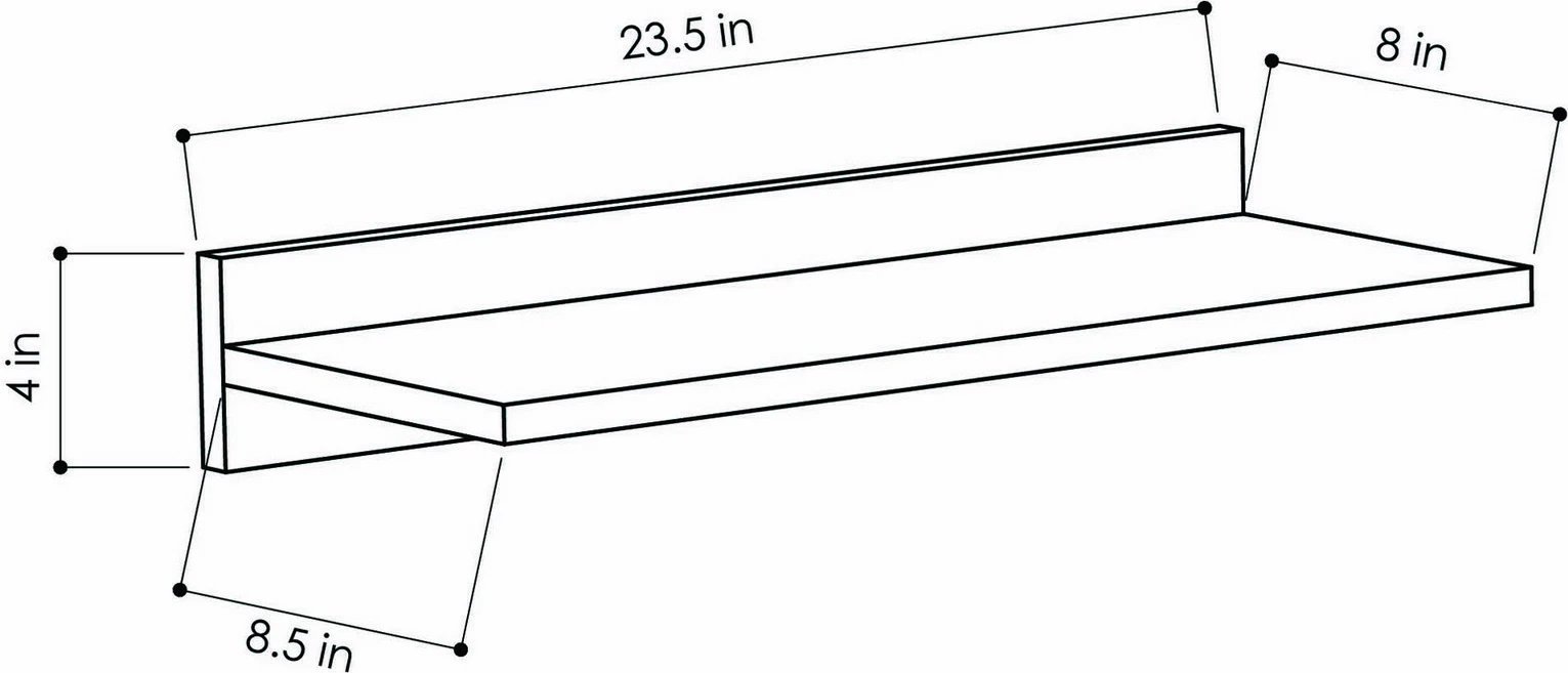 Raft muri Skye Decor, ngjyrë antracit, duz