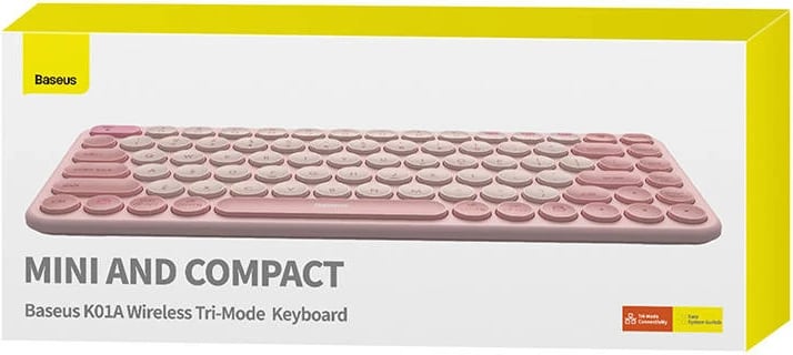 Tastierë wireless Baseus K01A, tri-modesh, baby pink