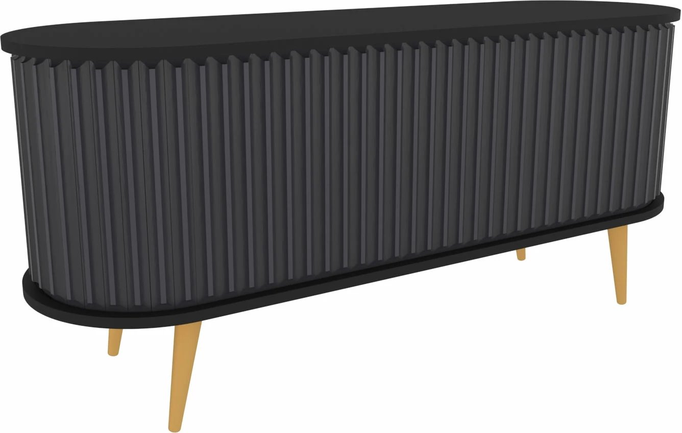 Komodë TV Skye Decor, e madhe, ngjyrë e zezë dhe antracit