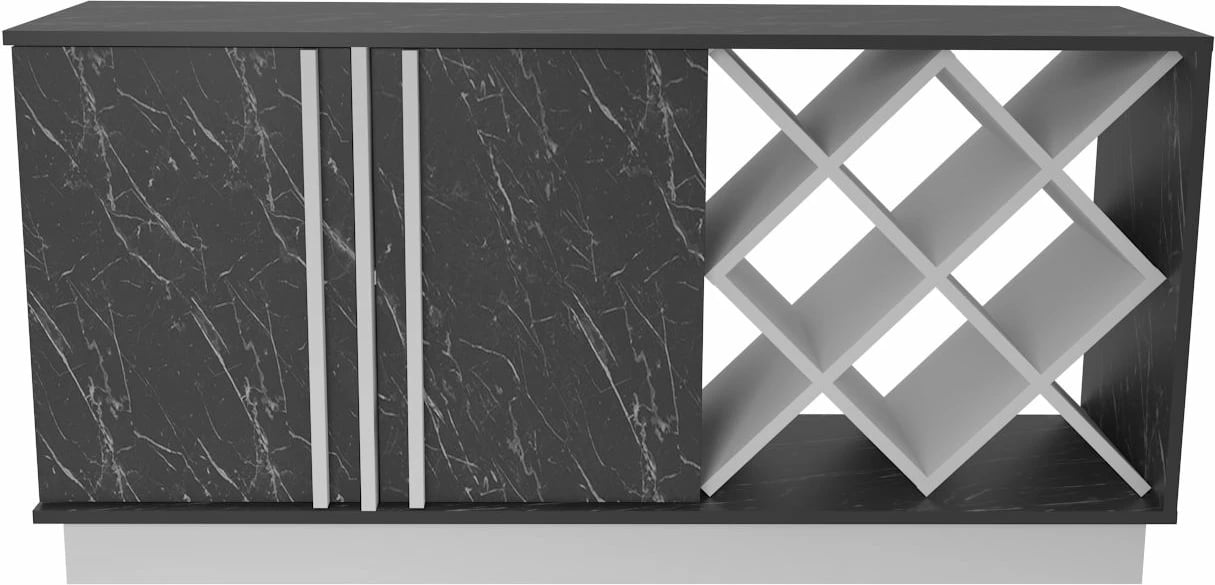 Komodë anësore Skye Decor, ngjyrë e bardhë, e zezë