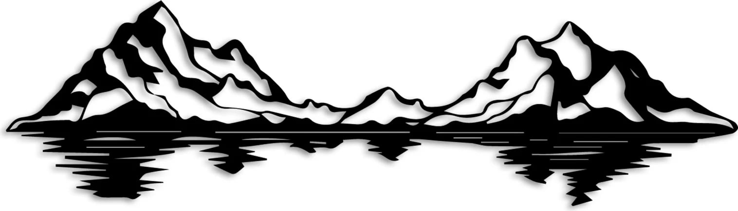 Aksesor dekorativ metalik për mur, peizazh, Wallity