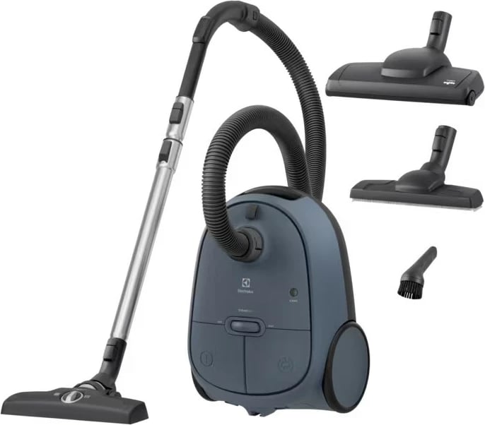 Fshesë me korent me qese, Electrolux EB61C4DB, 850 W, kapacitet 3.5 L, filtër HEPA Hygiene 12, kabllo 9 m, gamë 12 m, blu navy