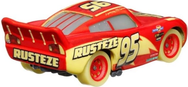 Lodër veturë metalike Mattel Cars Glow Racers Lightning McQueen, 1:55, Kuqe/Verdhë