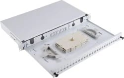 Panel patch A-LAN FOP-1U-24SCS-S, 1U, çelik, gri