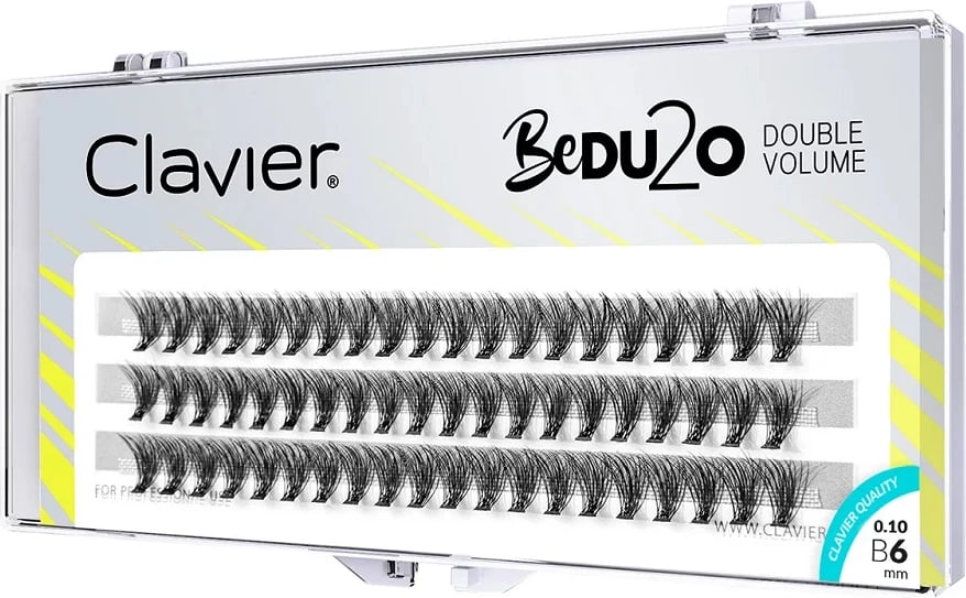 Qerpikë tufë për femra Clavier BeDU2O Double Volume 6mm, 60 copë