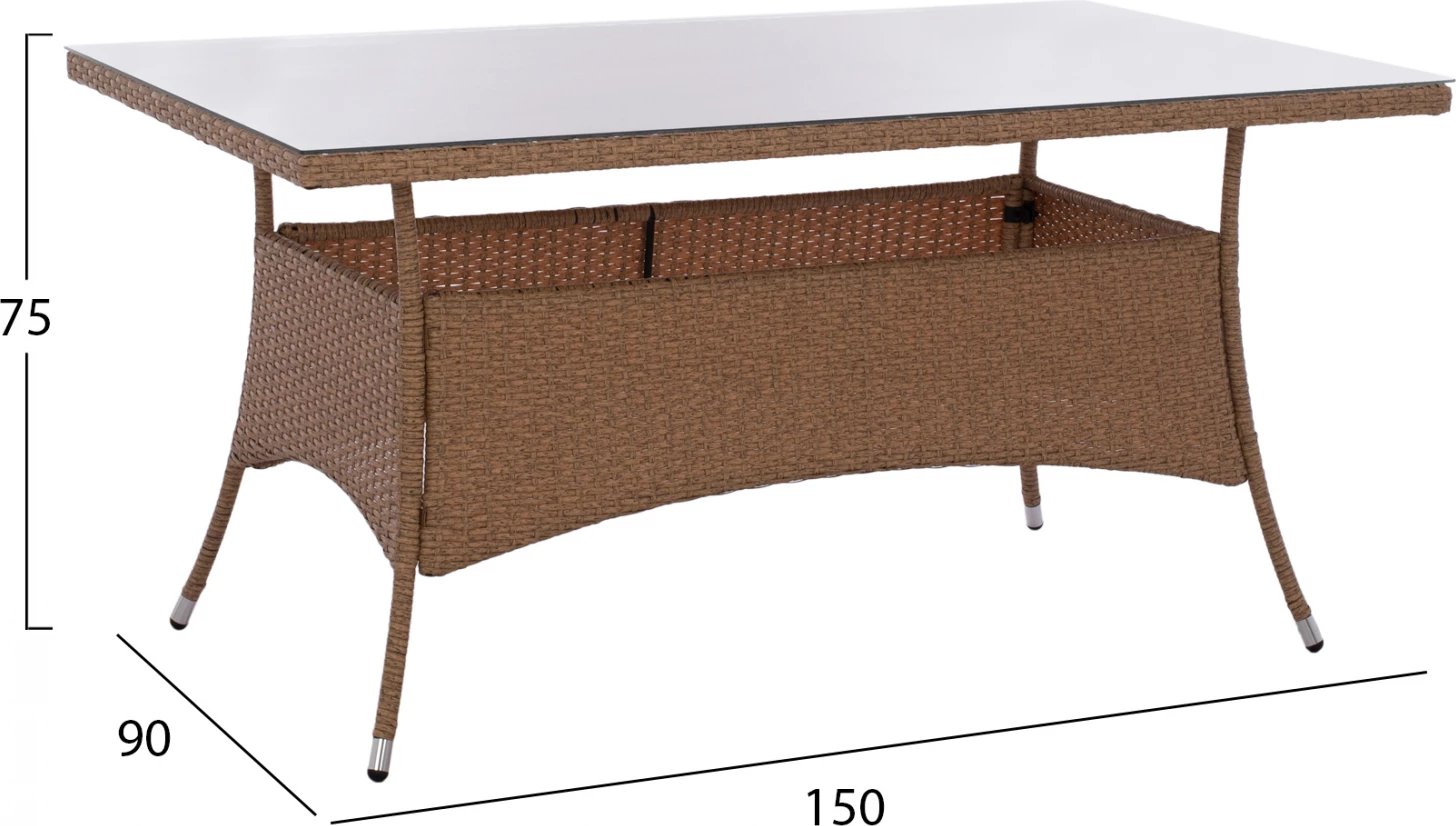 Set kopshti tavolinë & karrige FH11715.02, 7 pjesë, të kafta