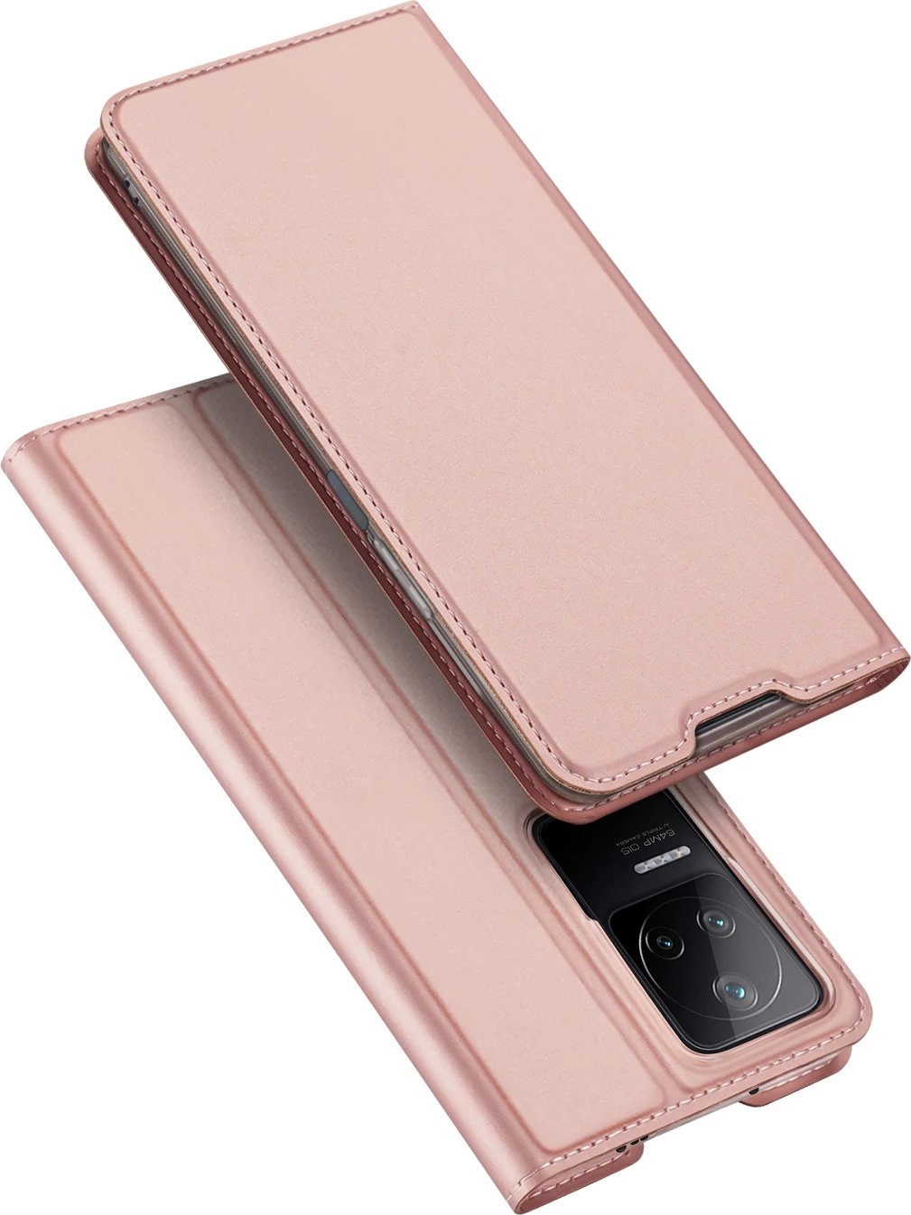 Mbështjellës Dux Ducis Skin Pro për Xiaomi Poco F4 5G, me xhep dhe qëndrim, rozë