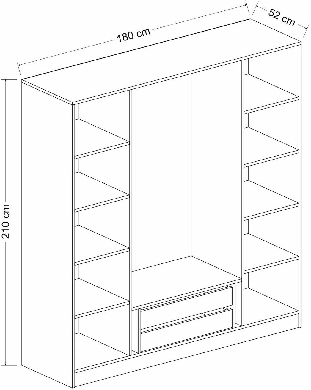 Dollap garderobe Skye Decor, Kale Plus, fume, 180x210x52cm