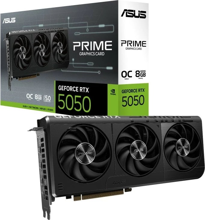 Kartë grafike Asus GeForce RTX 5050 PRIME 8G OC, 8 GB GDDR6, PCI-E 5.0, e zezë