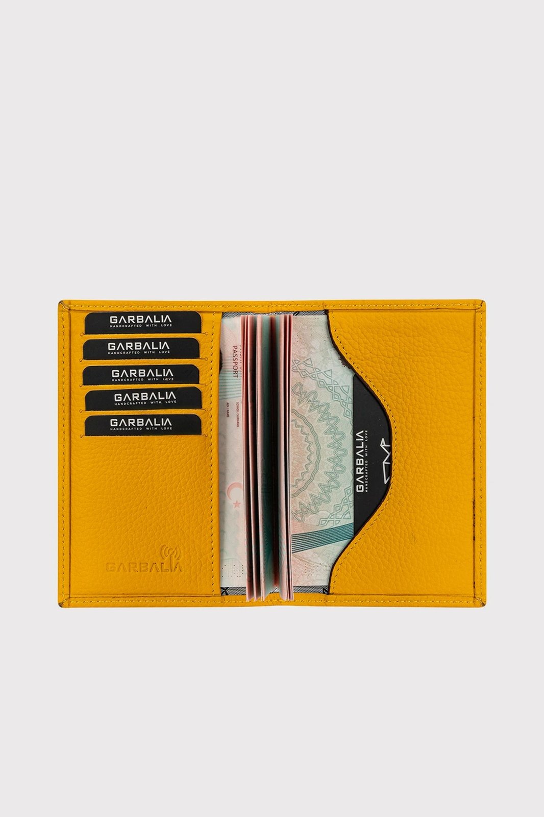 Portofol uniseks, lëkurë natyrale, ngjyrë mustard, Zoozie Bags, Passcase