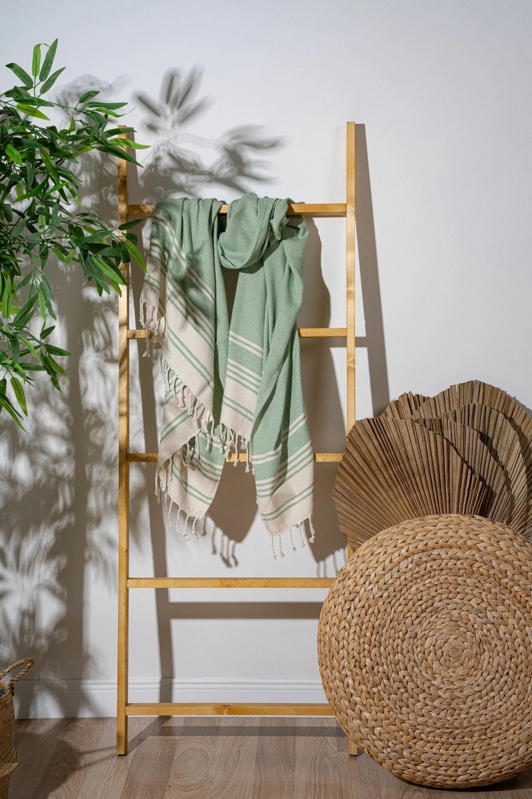 Peshqir plazhi Fouta, ngjyrë mollë, New Diamond, 90x170cm