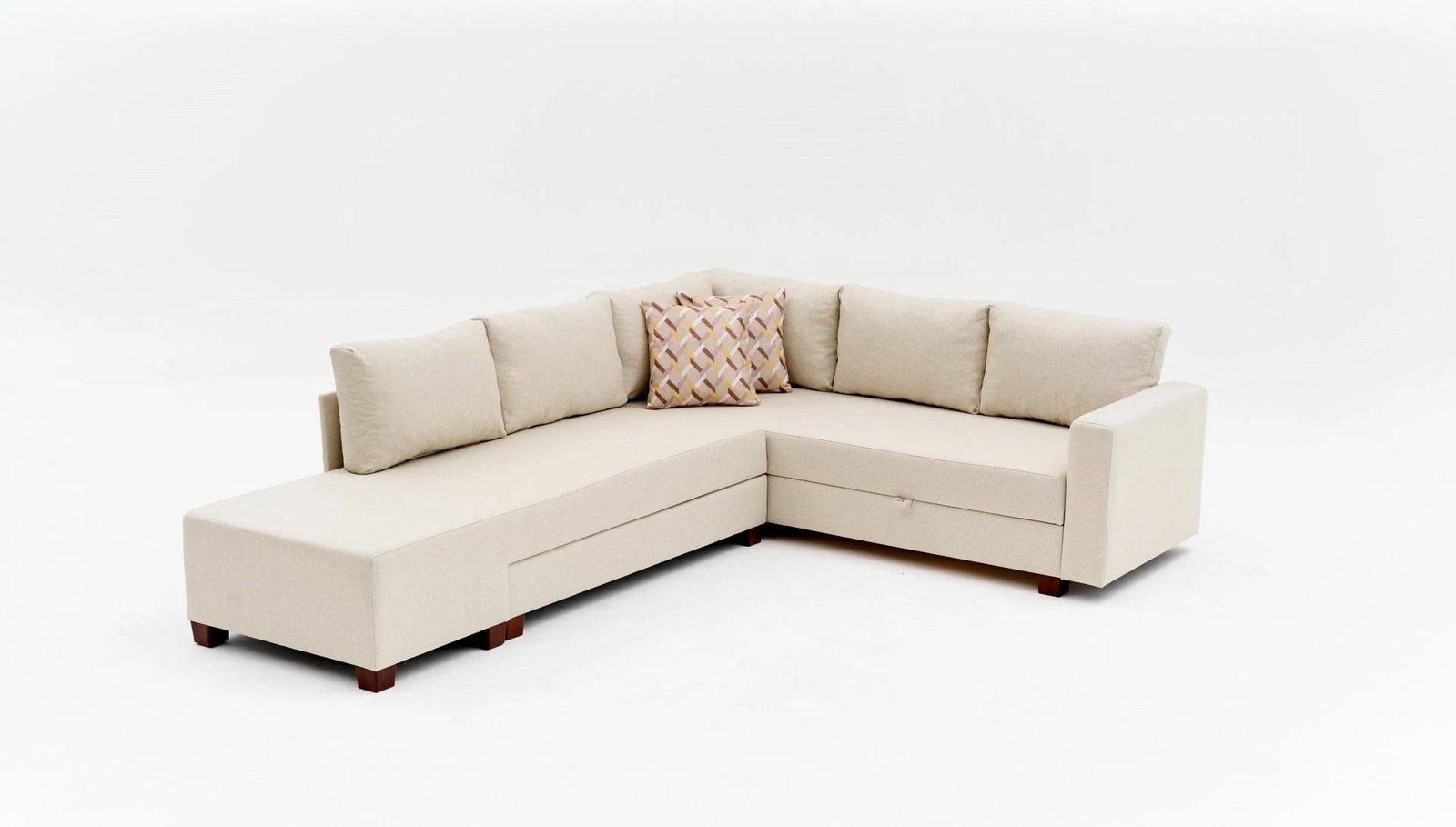 Kënd-sofë-krevat Atelier del Sofa, Aly Arzilla, kënd majtas, krem