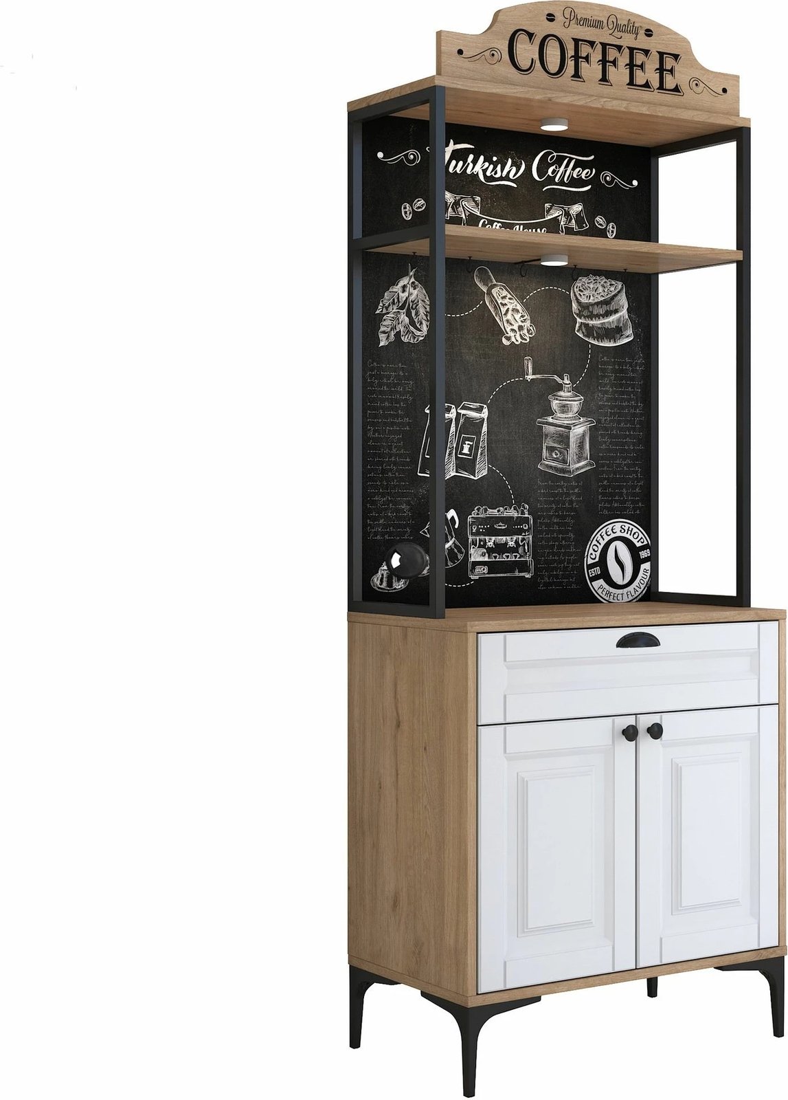 Dollap multifunksional Hanah Home, JE157 - 3123, ngjyrë arrë dhe e bardhë