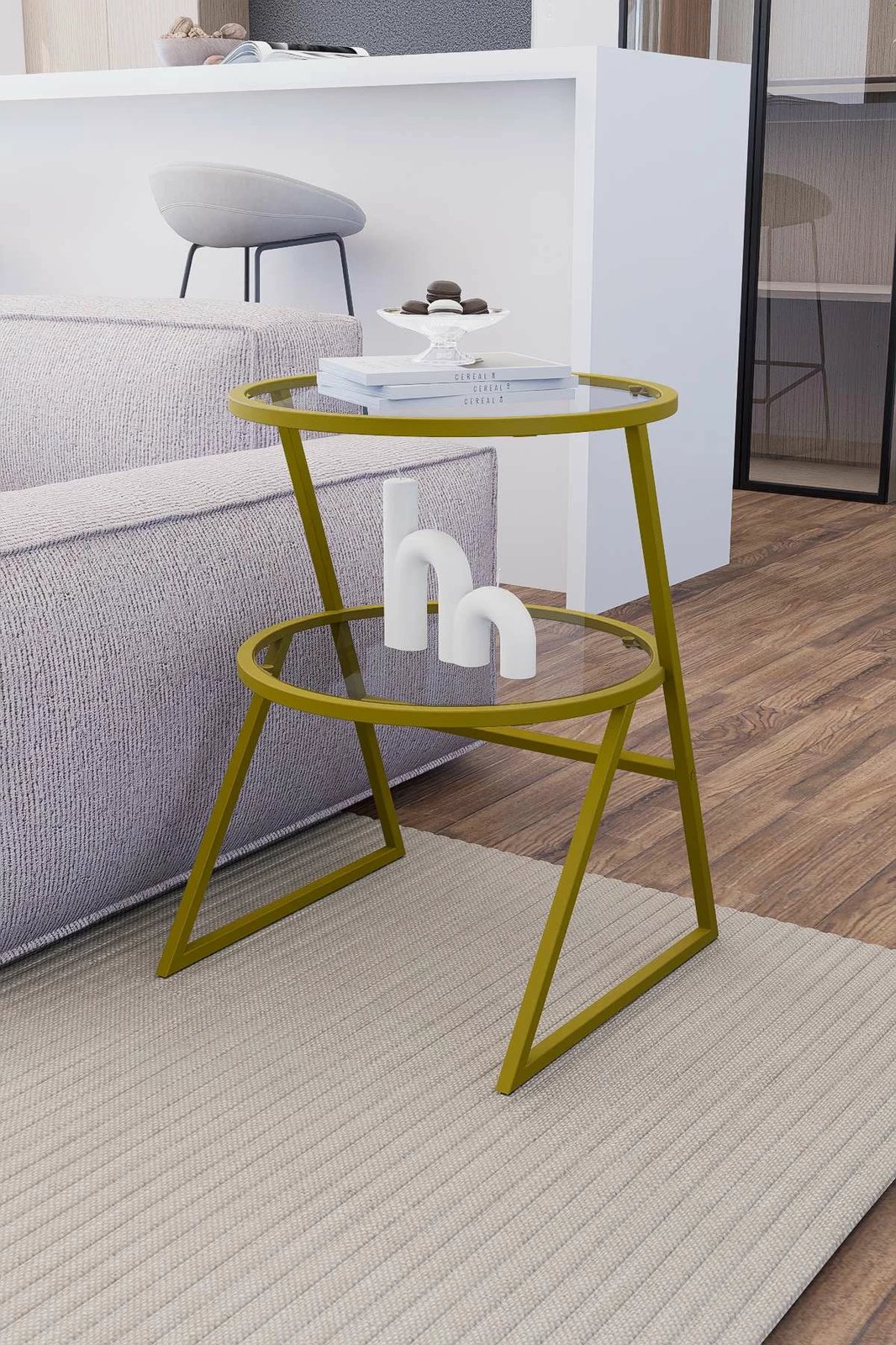 Tavolinë anësore Skye Decor, Valencia, ngjyrë ari