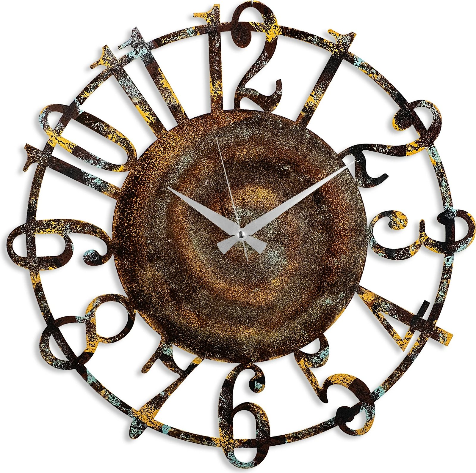 Orë muri dekorative prej metali, Wallity, shumëngjyrëshe, 48cm